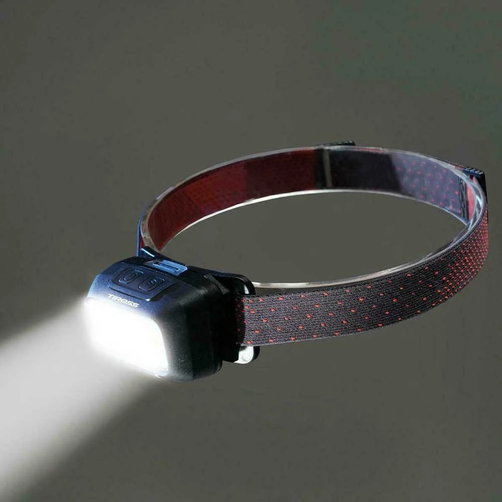 TIROSS PRIEKINIS ŽIBINTAS SU JUTIKLIU 5W CREE XPG2/240 lm/5h/6500K USB