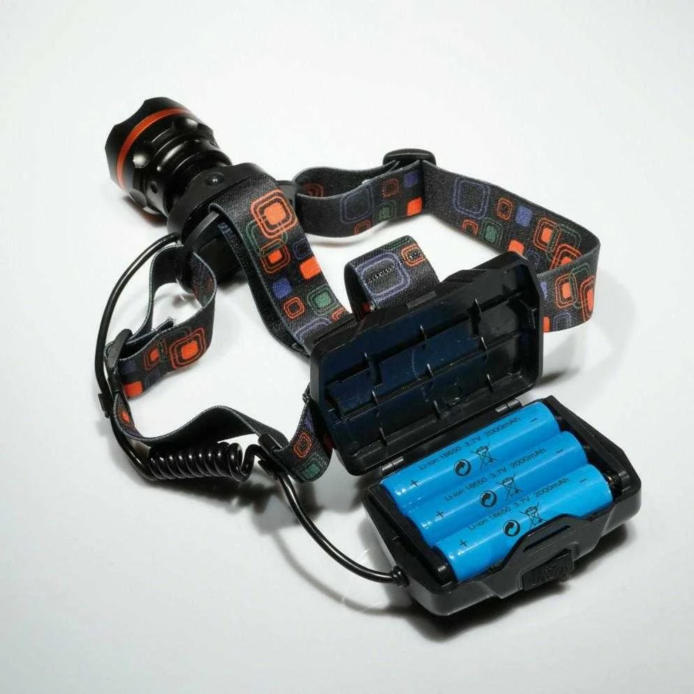 Tiross Žibintuvėlis ant galvos įkraunamas 20W LED fokusuojamu spinduliu ir išorinio akumuliatoriaus (powerbank) funkcija