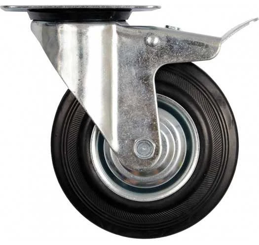 VOREL KOŁO SKRĘTNE Z CZARNĄ GUMĄ 200mm 87317