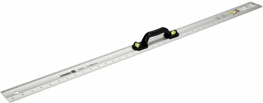 VOREL ALIUMINĖ MATUOKLĖ SU RANKENA, PADALA 1000mm, 2 GULSČIUKAI