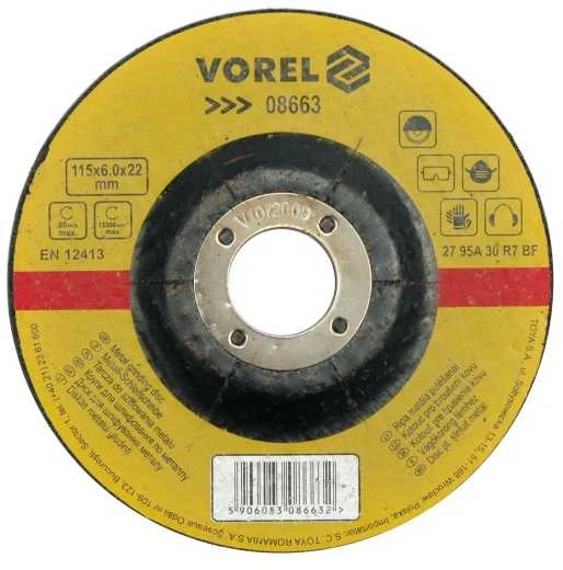 VOREL TARCZA DO SZLIFOWANIA METALU 230 x 6,8 x 22,2mm 08669