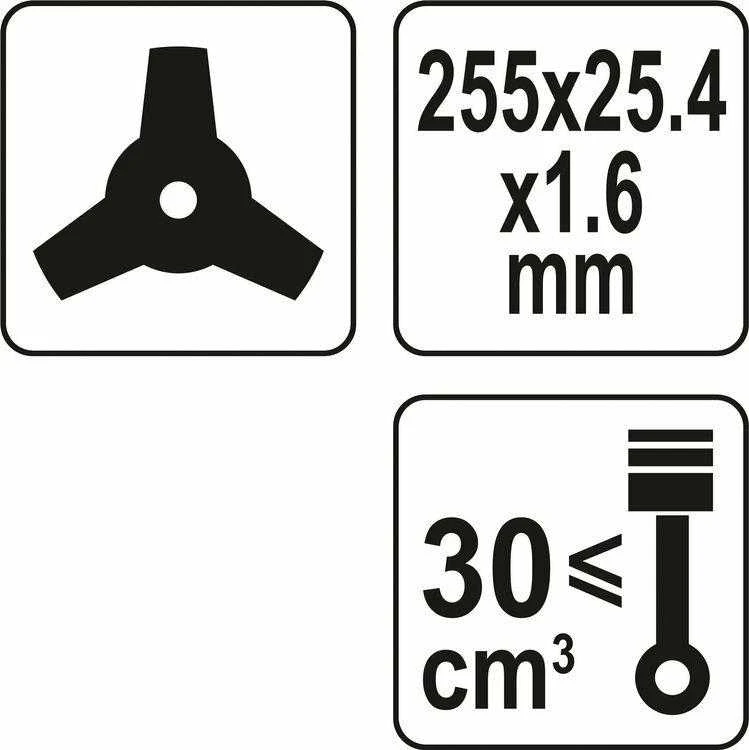Yato Toya Sa Poland Peilis trimeriui / žoliapjovei / 3T | 25.4 x 255 mm (YT-85155)