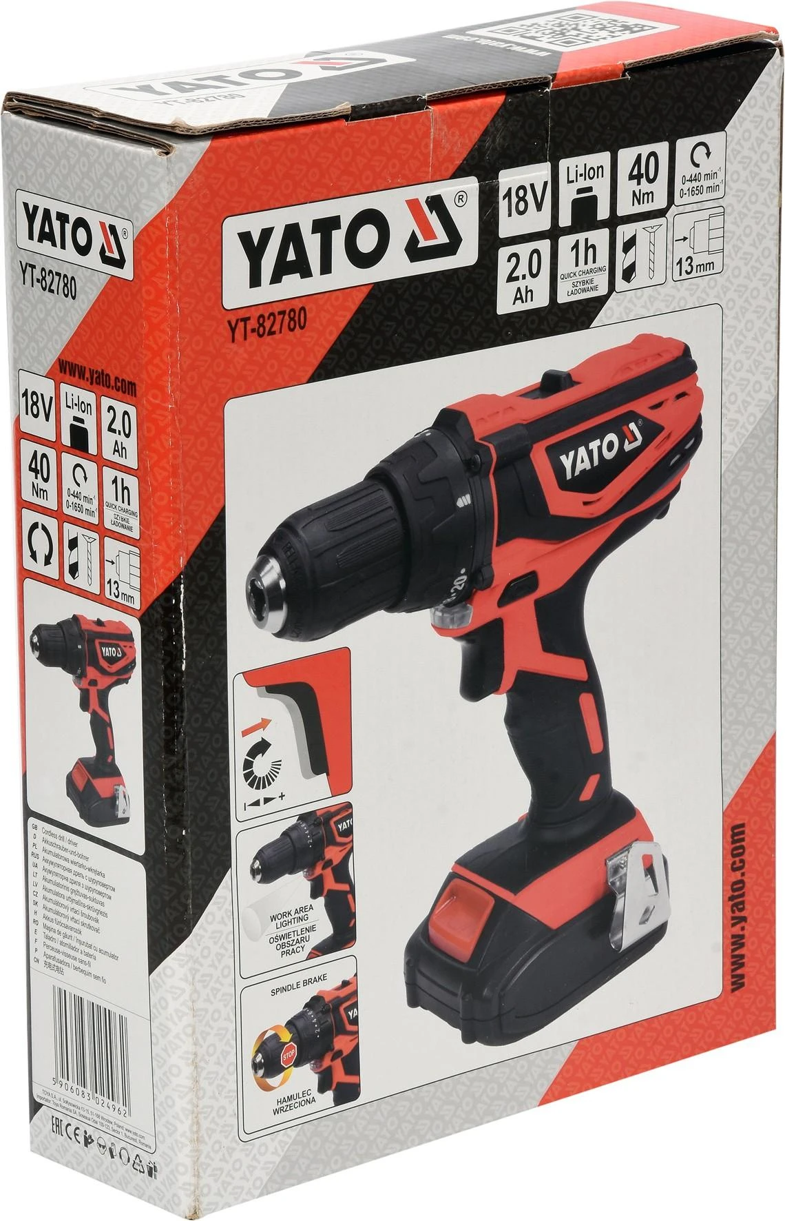 Akumuliatorinis suktuvas gręžtuvas YATO YT-82780 18V 2Ah Li-Ion