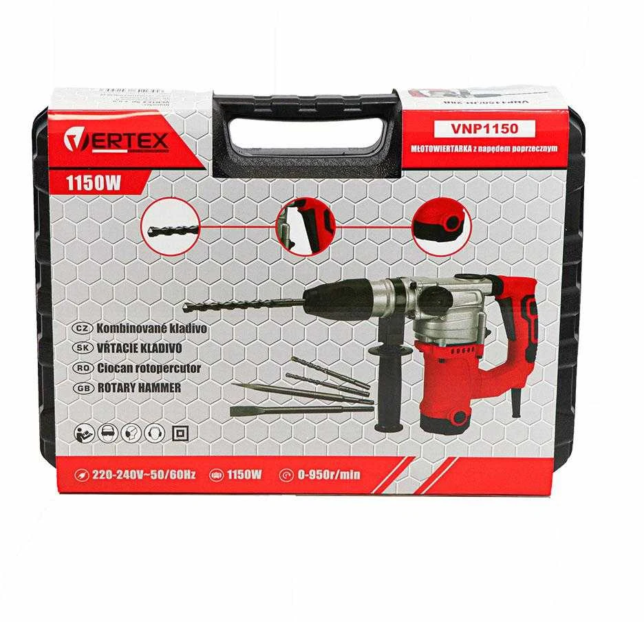 VERTEX MŁOT UDAR.SDS-PLUS 1150W/5J /3 WIERŁTA+2 DŁUTA+WALIZKA