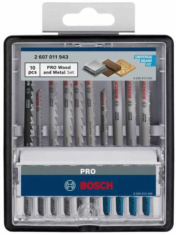 BOSCH PJŪKLELIS T RINKINYS PRO WOOD AND METAL 100mm 10vnt.