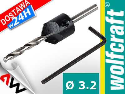 Grąžtas WOLFCRAFT NAWIERTAK 3,2mm Z FAZOWNIKIEM 12mm