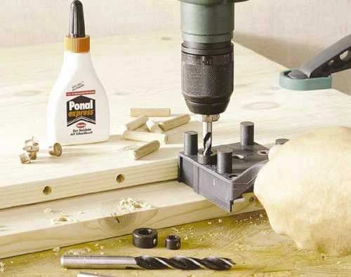 Wolfcraft Universalus medienos kaiščių, grąžtų ir šablonų rinkinys lagamine 4645000