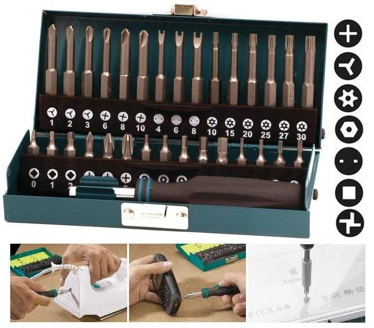 Atsuktuvų rinkinys su antgaliais Wolfcraft 1386000 - 30 vnt