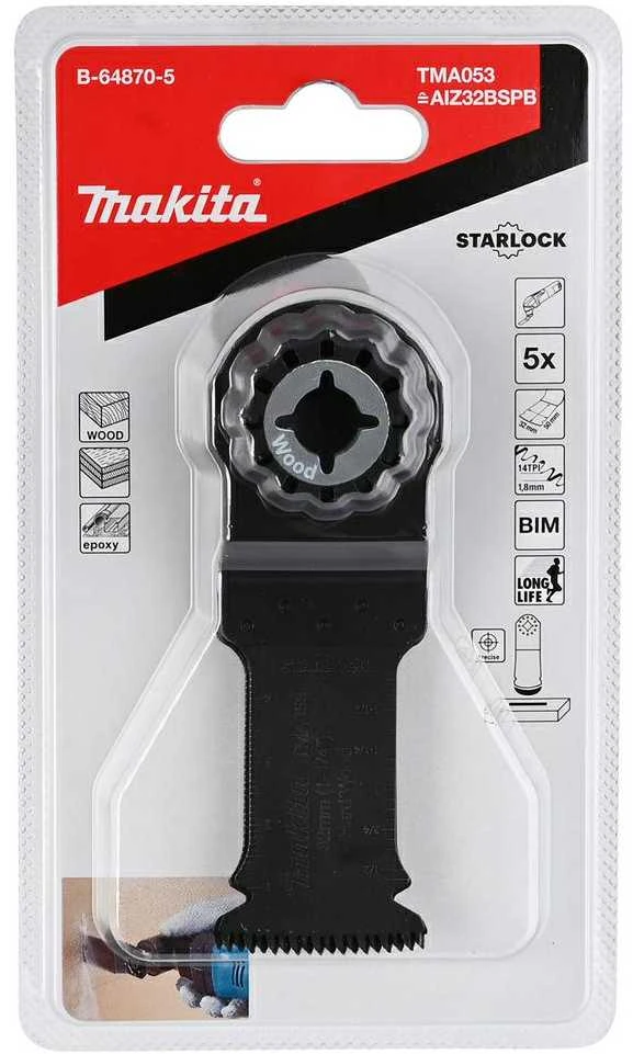 WORX Įgilinamieji pjovimo diskai 32mm TMA053; BIM, STARLOCK, Medis , 5Vnt B-64870-5