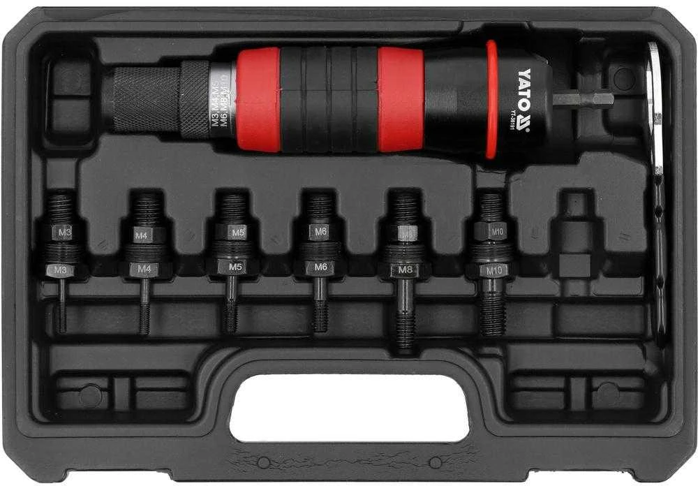 Yato Toya Sa Poland Priedas į grąžtą / srieginis kniediklis | M3, M4, M5, M6, M8, M10 (YT-36191)