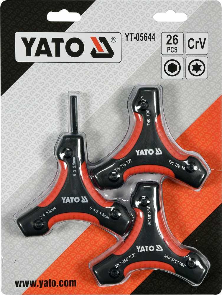 Šešiakampių raktų rinkinys Yato YT-05644; 26 vnt.