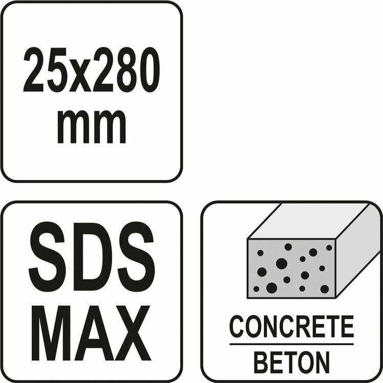 Grąžtas YATO Kaltas plokščias SDS MAX 25mm