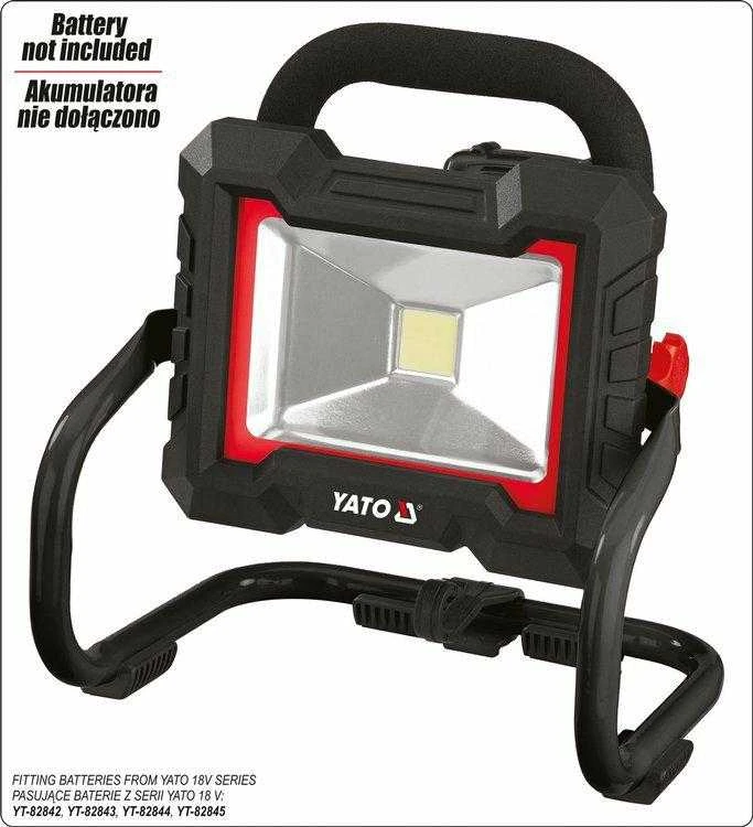 YATO LED PRIEKINIS ŽIBINTAS 18V 1600LM 20W BE Akumuliatoriaus IR Įkroviklio