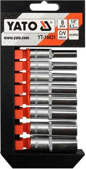 YATO LONG SOCETS 1/4" RINKINYS 8 vnt /BL 14431