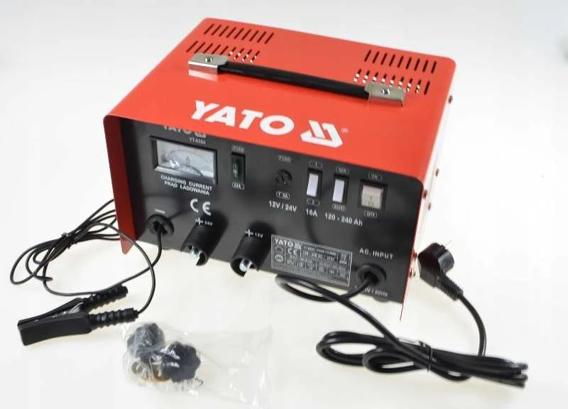 YATO kroviklis su paleidimo funkcija 16A 12V / 24V 120-240Ah