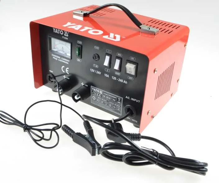 YATO kroviklis su paleidimo funkcija 16A 12V / 24V 120-240Ah
