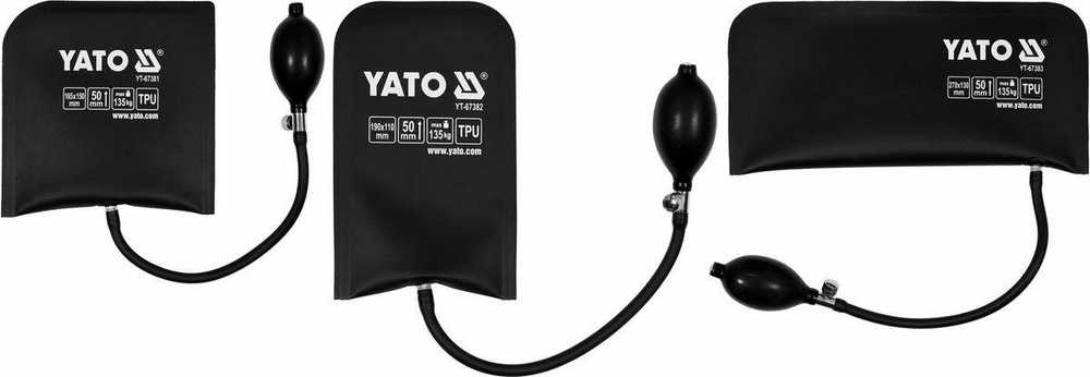 YATO MONTAVIMO PAGALVĖ 135kg kompl. 3 vnt. 165×150 190×110 270x130mm