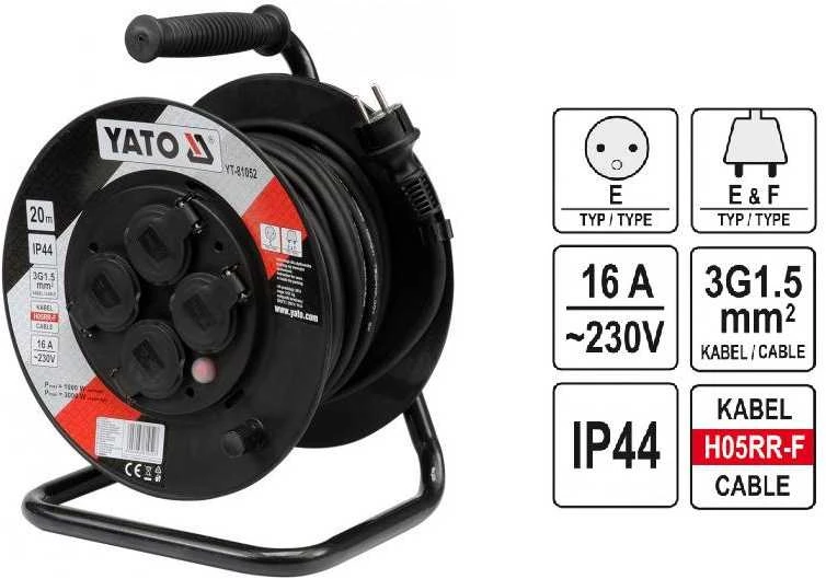 Toya Sa Poland YATO pratęsimo laidas 40 m 3 x 1,5 mm2 IP44 81054