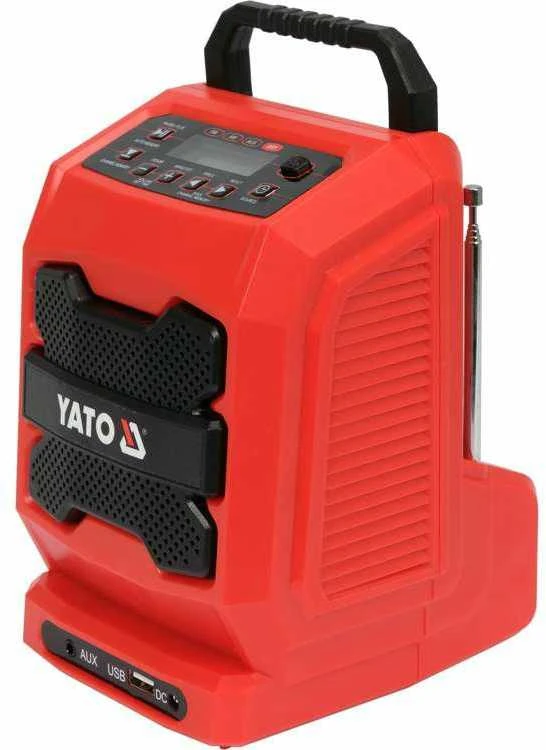 Yato Toya Sa Poland Statybinis radijas – 18 V akumuliatorius + 230 V, FM/AM/Bluetooth/AUX (YT-82940)