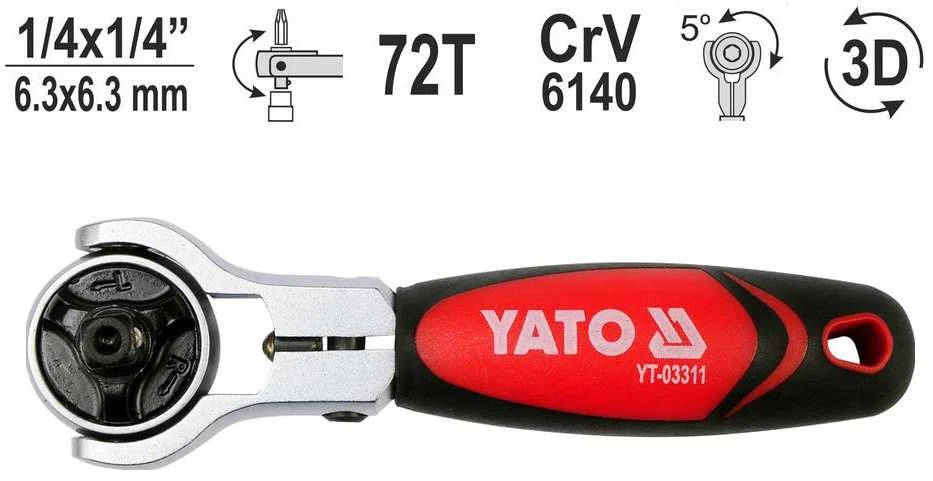 YATO RETŠKAS SU SUKIAMA GALVA 1/4 "2IN1