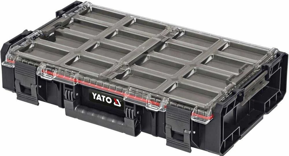 Yato Sistemos organizatorius XL, skirtas smulkių daiktų laikymui, su 12 talpų, įrankių organizatorius, laikymo dėžė