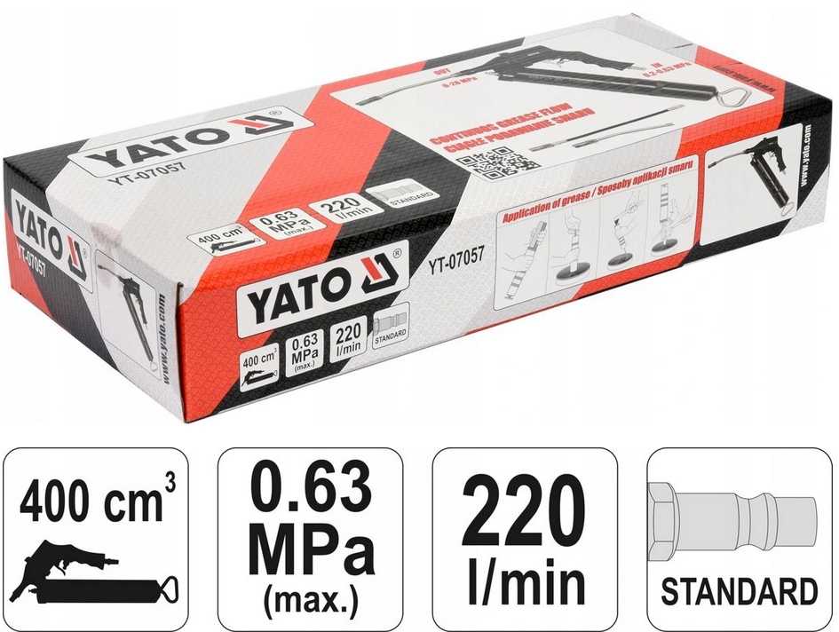 Yato Toya Sa Poland Pneumatinis tepimo pistoletas | 400 cm3 (YT-07057)