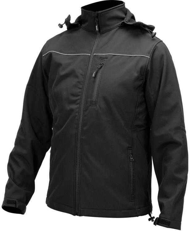 Yato Juoda Softshell striukė su nuimamu gobtuvu, atspari vandeniui ir orui, darbo striukė, Softshell darbo drabužiai, orui laidi striukė