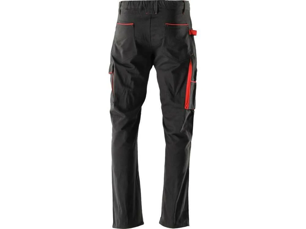 Yato Darbo kelnės Comfy, dydis L/XL, medvilninės darbo kelnės, juoda ir raudona darbo apranga