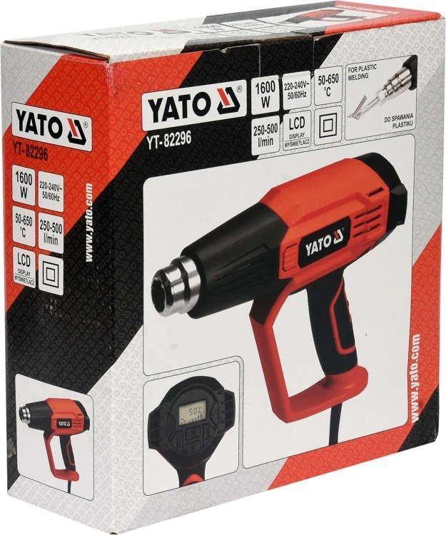 YATO techninis fenas YT-82296 1600W 50-650 C, 2 greičiai, LCD ekranas