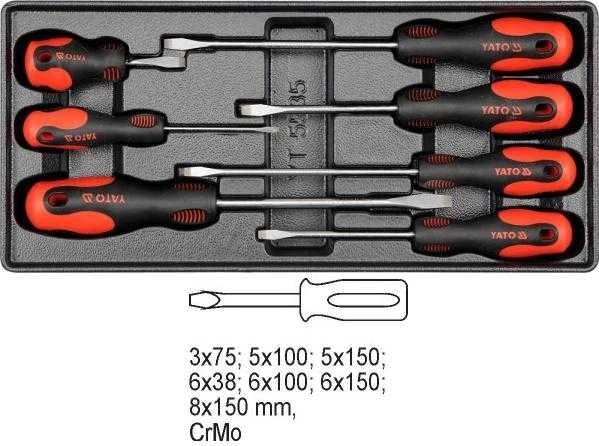 YATO DRAWER INSERT SREWDRIVERS 7 vnt. 5535
