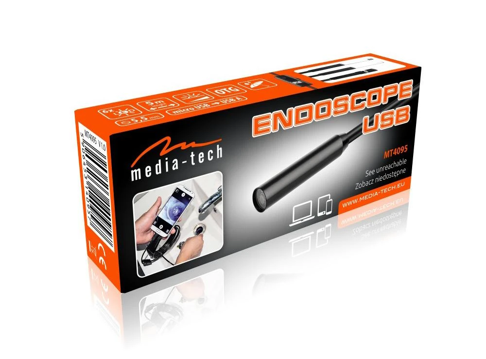 Mobilus Endoskopas Media-Tech ENDOSCOPE USB MT4095, 5m, 6x LED light, IP67