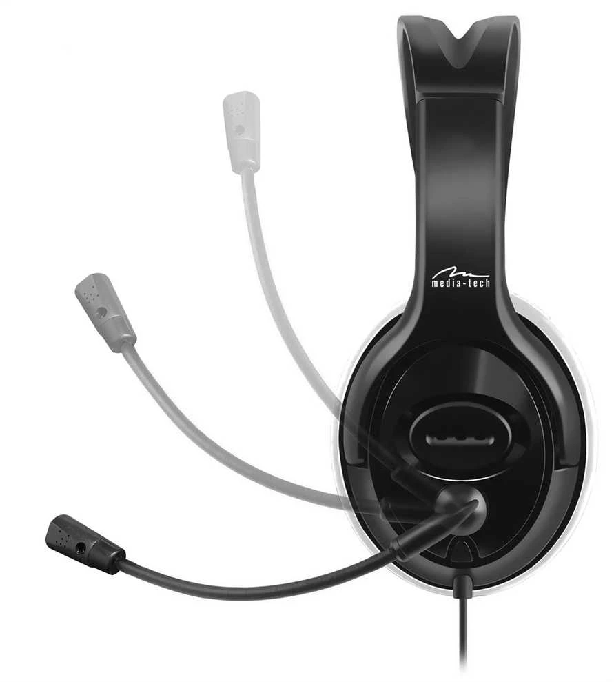 Kompiuterinės ausinės Media-Tech EPSILION USB MT3573, su mikrofonu, USB jungtis, juodos