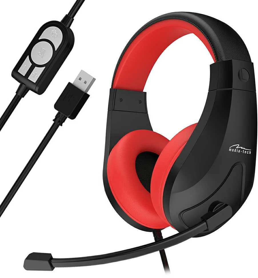 Media-Tech MT3574 NEMESIS USB - Stereo USB ausinės skirta gamers, kabelis remote control