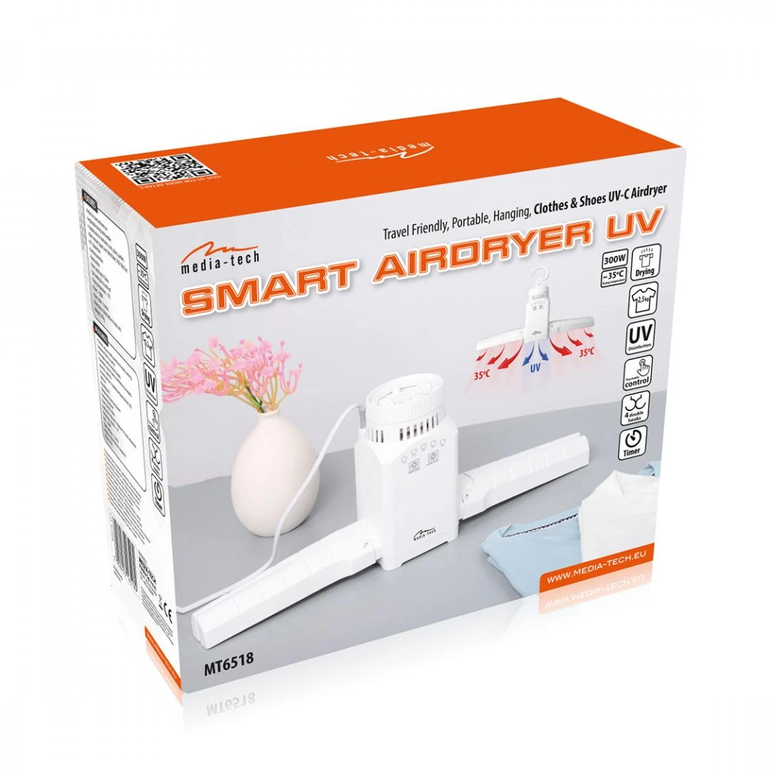 Media-Tech Nešiojamas drabužių ir batų džiovintuvas SMART AIRDRYER UV MT6518