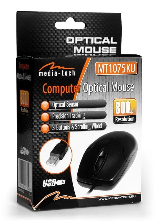 Optinė pelė su laidu Media-Tech MT1075K-PS2, Juodos spalvos