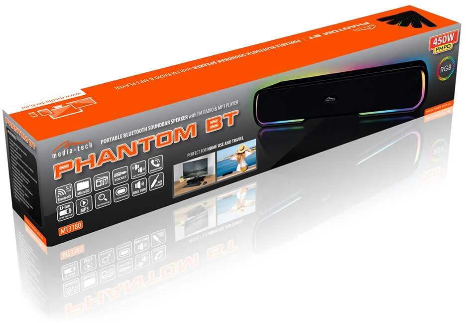 Namų kino sistema Media-Tech Belaidė Kolonėlė - Phantom Mt3180 Bluetooth