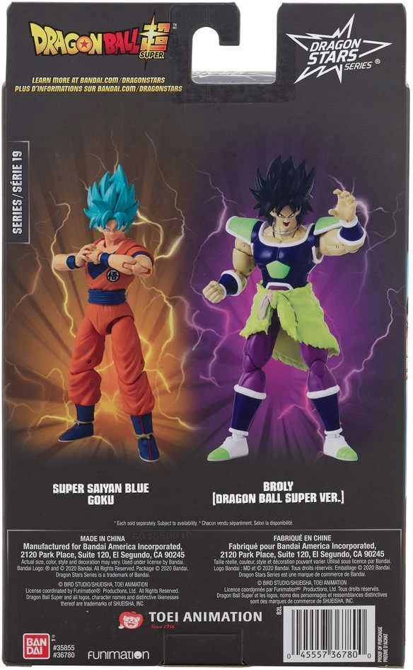 Bandai ANIME HEROES DRAGON STARS Poseable figūrėlė su priedais, 16 cm - Super Saiyan Mėlyna Goku
