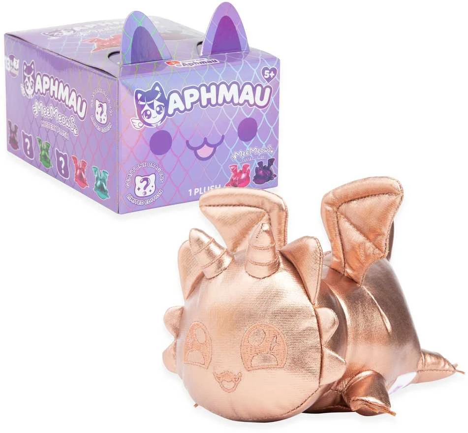 APHMAU MeeMeow Paslaptingas pliušinis kačiukas „Dragons“, 15 cm