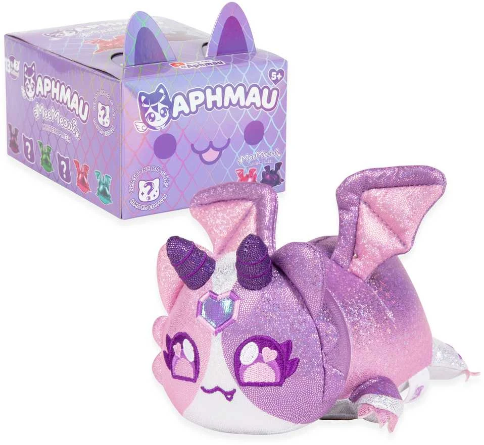 APHMAU MeeMeow Paslaptingas pliušinis kačiukas „Dragons“, 15 cm