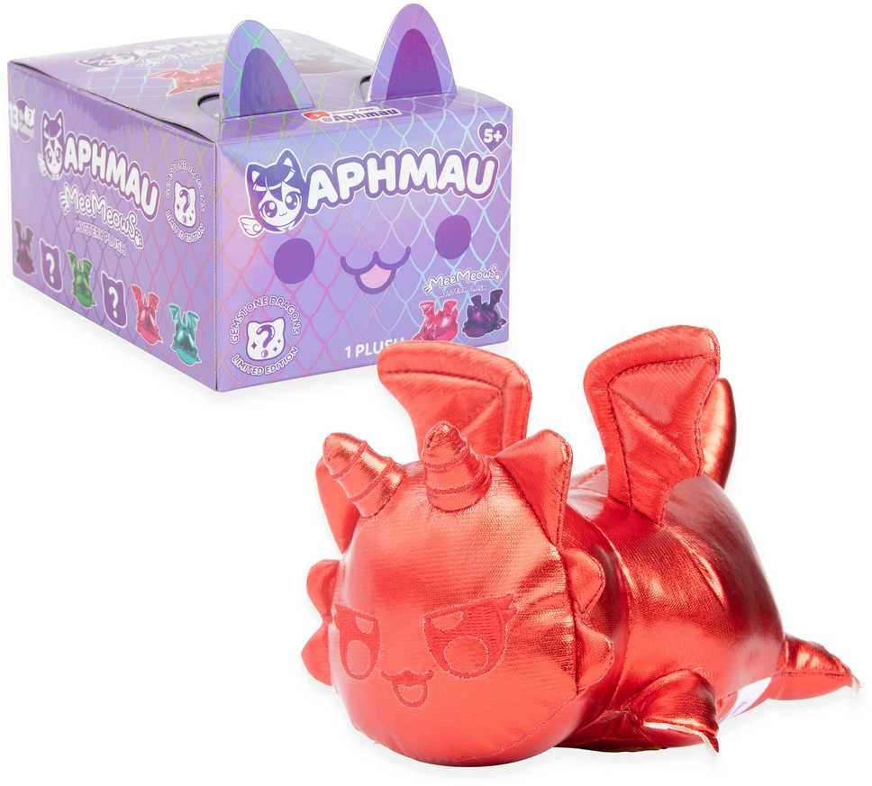 APHMAU MeeMeow Paslaptingas pliušinis kačiukas „Dragons“, 15 cm