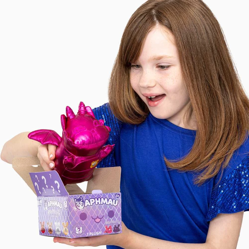 APHMAU MeeMeow Paslaptingas pliušinis kačiukas „Dragons“, 15 cm