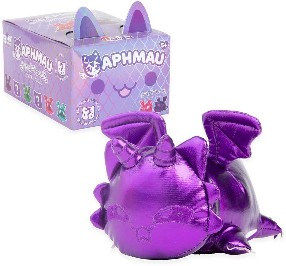 APHMAU MeeMeow Paslaptingas pliušinis kačiukas „Dragons“, 15 cm