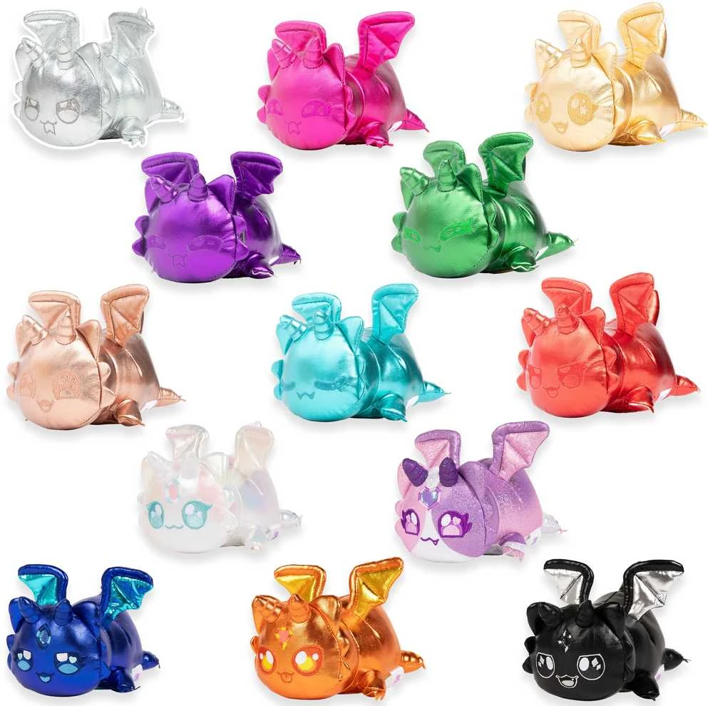 APHMAU MeeMeow Paslaptingas pliušinis kačiukas „Dragons“, 15 cm