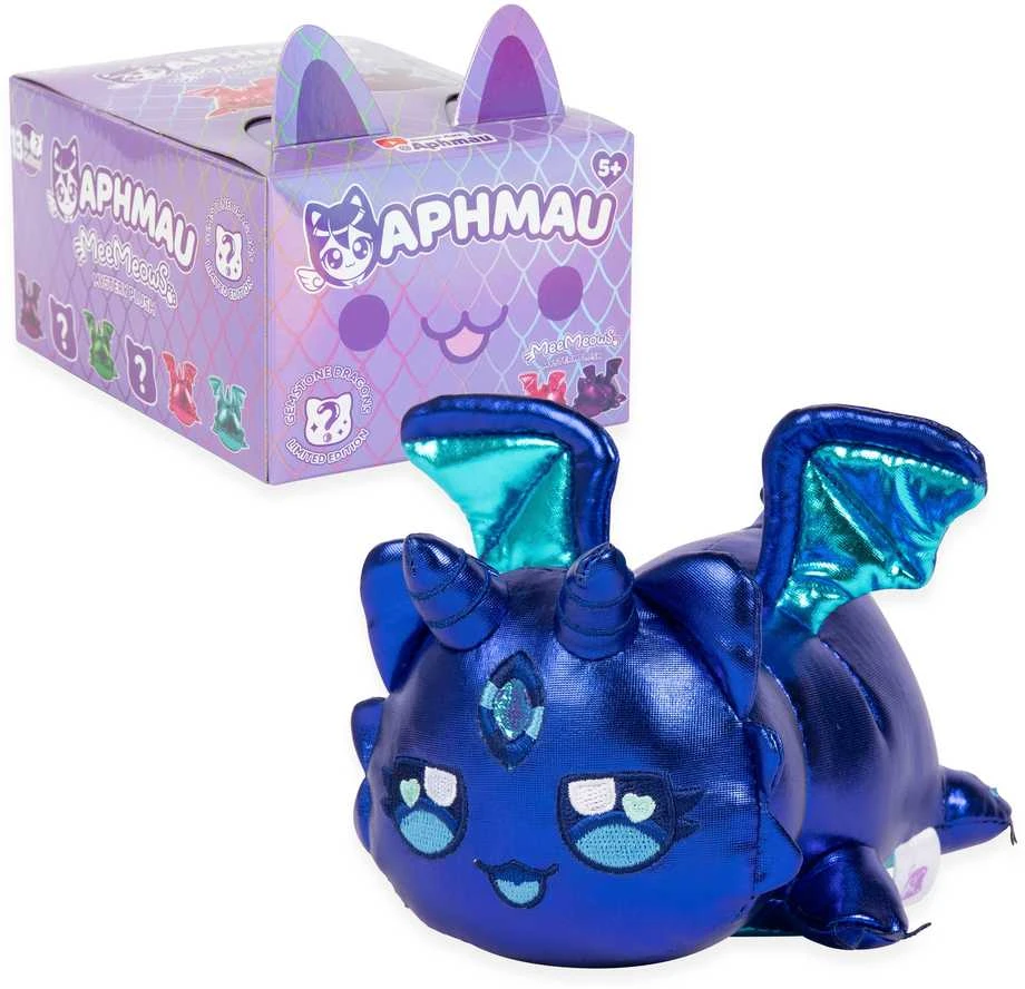 APHMAU MeeMeow Paslaptingas pliušinis kačiukas „Dragons“, 15 cm