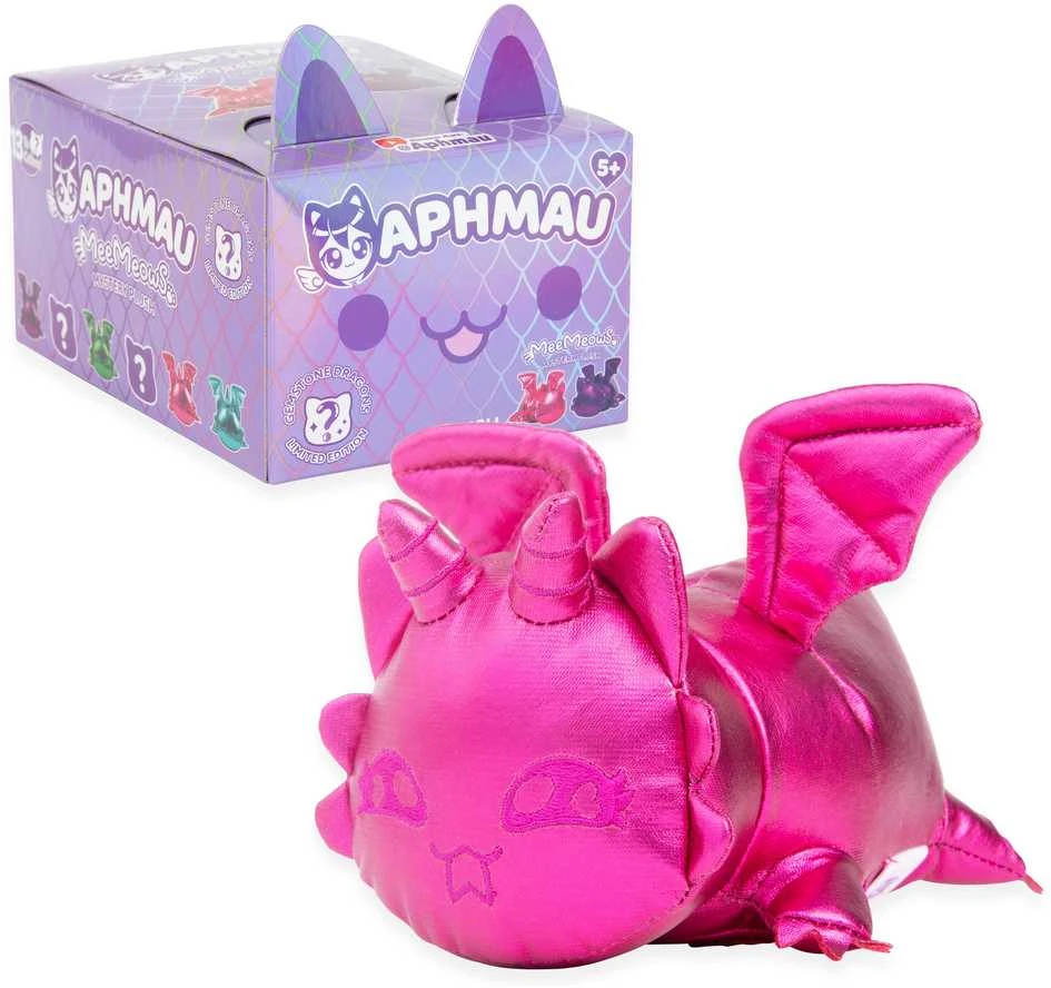 APHMAU MeeMeow Paslaptingas pliušinis kačiukas „Dragons“, 15 cm