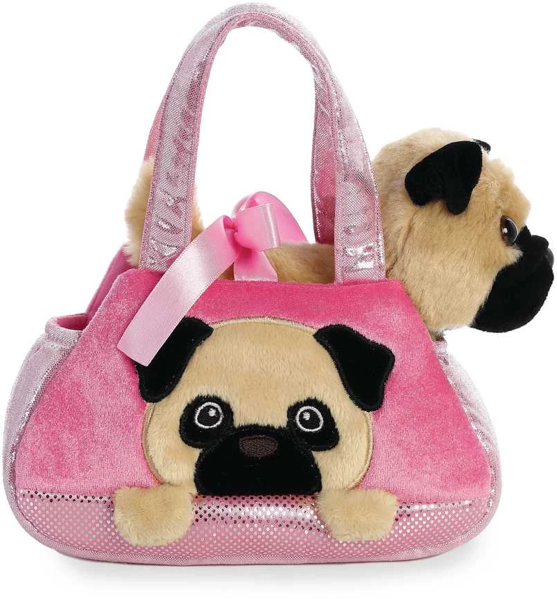AURORA FANCY PALS Pliušinis mopsas rankinėje, 20 cm