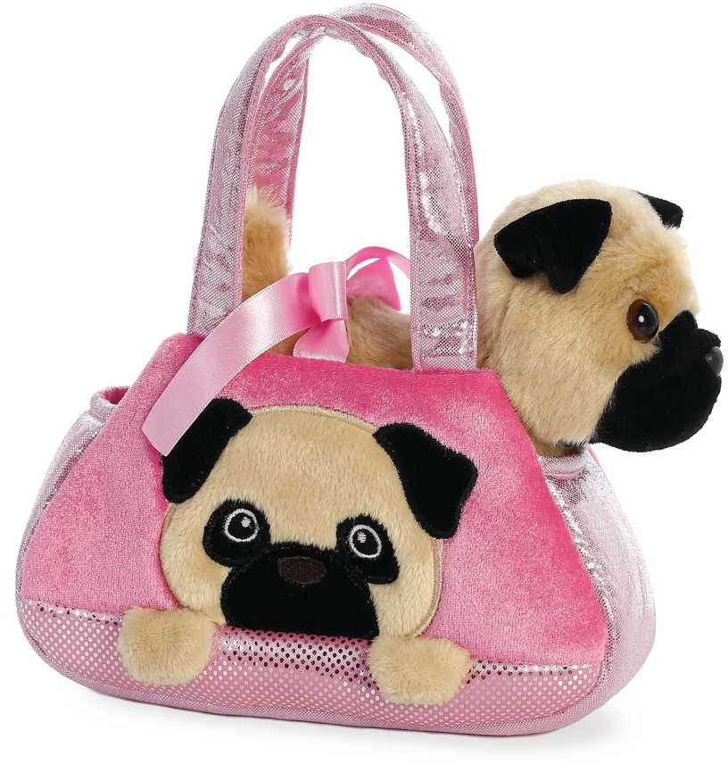AURORA FANCY PALS Pliušinis mopsas rankinėje, 20 cm