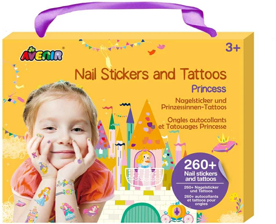 AVENIR 230+ nagų lipdukų ir tatuiruočių „Princesės“