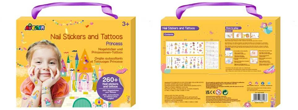 AVENIR 230+ nagų lipdukų ir tatuiruočių „Princesės“