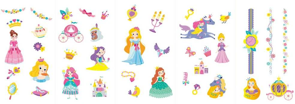 AVENIR 230+ nagų lipdukų ir tatuiruočių „Princesės“